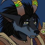  2015 anthro armor canine clothed clothing female fur green_eyes grey_fur horn mammal paralee_(character) ratte solo video_games warcraft were werewolf worgen world_of_warcraft 