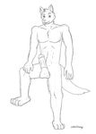  anthro canine derrik dog dude erection german_sheppard invalid_tag male mammal muscles penis smoothwag solo 