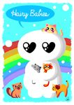  &lt;3 ambiguous_gender animal_ears baymax big_hero_6 blush cassiopheyia cat cute disney feline feral group machine male mammal mechanical outside rainbows robot snow tagme text 