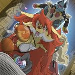  2015 blush breasts delphox female lucario male male/female mega_evolution mega_lucario mega_stone nintendo penetration pok&eacute;mon sex video_games zerofox1000 