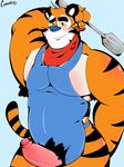  blue_nose blush captain_teddy feline male mammal penis solo tiger tony_the_tiger 