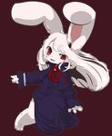  chipar female fur hair kemono lagomorph long_hair mammal open_mouth rabbit red_eyes white_fur white_hair 