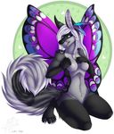  2015 anthro braided_hair breasts butterfly_wings canine female hair kneeling mammal muffin_angel nipples nude solo wings 