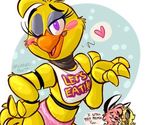  2014 4_fingers animatronic avian beak bib bird canine chica_(fnaf) chicken five_nights_at_freddy&#039;s five_nights_at_freddy&#039;s_2 fox foxy_(fnaf) machine mammal mechanical orlandofox purple_eyes robot rosy_cheeks toy_chica_(fnaf) video_games 