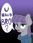  2015 blue_eyes clothing equine eyeshadow female friendship_is_magic frock hair horse kakashischika looking_at_viewer makeup mammal maud_pie_(mlp) my_little_pony pony purple_hair raised_eyebrow solo 