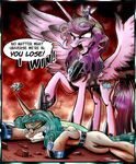  2015 changeling english_text equine female feral friendship_is_magic gray--day horn mammal my_little_pony princess_cadance_(mlp) queen_chrysalis_(mlp) text winged_unicorn wings 