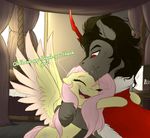  2015 english_text equine evehly female feral fluttershy_(mlp) friendship_is_magic horn king_sombra_(mlp) male mammal my_little_pony pegasus text unicorn wings 