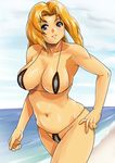  1girl beach bikini blonde_hair blue_eyes breasts cleavage dead_or_alive funky-harem girl shu-z solo swimsuit tecmo tina_armstrong 