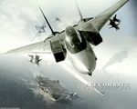  ace_combat ace_combat_5 aerial_battle aircraft_carrier battle dogfight dogfighting f-14 f-4 flight missiles nimitz_class_aircraft_carrier official_art wardog_squadron warship 