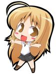  428 blonde_hair blush canaan chibi jewelry long_hair lowres oosawa_maria pac-man_eyes solo suntail 