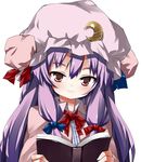  blush book hama_chon hat long_hair patchouli_knowledge purple_eyes purple_hair ribbon solo touhou 