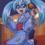  bakugan_battle_brawlers blue_hair japanese_clothes kimono lowres misaki_runo smile solo 