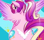  2013 anthro anthrofied azugarlic blush butt clothing cutie_mark dock equine female friendship_is_magic hair horn long_hair looking_back mammal multicolored_hair my_little_pony princess_cadance_(mlp) rear_view solo underwear winged_unicorn wings 