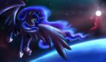  2015 blue_eyes blue_hair constellation constellations crown cutie_mark equine female friendship_is_magic hair horn luke262 mammal moon my_little_pony nebula necklace planet princess_luna_(mlp) solo space sparkles star winged_unicorn wings 
