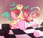 2015 all_fours chess cum cum_drip doggystyle dripping duo eeveelution eyes_closed female from_behind leafeon male male/female nintendo nvaardscoft pok&eacute;mon sex sylveon vaginal video_games 