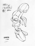  1995 basketball breasts clothing concept_art english_text female gloves lola_bunny monochrome official_art space_jam text under_boob warner_brothers 
