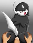  absol alternate_color anal anal_penetration black_nose black_sclera defalt fan_character female feral geona happy human interspecies looking_at_viewer male mammal nintendo open_mouth penetration penis plain_background pok&eacute;mon video_games white_eyes 