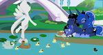  2015 absurd_res avian bird duck equine evilfrenzy fan_character female feral friendship_is_magic hi_res horn male mammal my_little_pony princess_luna_(mlp) unicorn winged_unicorn wings young 