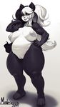  &lt;3 &lt;3_eyes 2015 anthro areola bear belly big_breasts breasts chubby female hair huge_breasts looking_at_viewer mammal modeseven nipples nude overweight panda pussy smile solo two_tone_hair two_tone_skin 