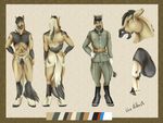  abs back-view clothed clothing equine front-view horse invalid_tag kaeaskavi male mammal model_sheet nude penis uniform world_war_2 