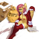  2015 anthro areola big_breasts breasts christmas equine erect_nipples female fluttershy_(mlp) friendship_is_magic holidays kevinsano mammal my_little_pony nipples pegasus solo wings 