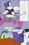  anthro anthrofied bed blue_fur blue_hair blush clothed clothing comic cutie_mark dekomaru duo english_text equine female female/female friendship_is_magic fur hair hooves horn horse inside looking_back mammal multicolored_hair my_little_pony open_mouth pony pussy pussy_juice rainbow_dash_(mlp) rainbow_hair rarity_(mlp) sex_toy skimpy smile sweat teeth text tongue underhoof vibrator vibrator_in_pussy white_fur wings 