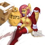  2015 animal_genitalia anthro areola big_breasts breasts christmas dickgirl equine erect_nipples erection fluttershy_(mlp) friendship_is_magic holidays horsecock intersex kevinsano mammal my_little_pony nipples pegasus penis solo wings 