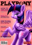  2015 blue_eyes blush cover cutie_mark english_text equine female friendship_is_magic hair horn long_hair looking_at_viewer magazine_cover mammal my_little_pony pshyzo smile solo text twilight_sparkle_(mlp) winged_unicorn wings 