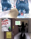  &lt;3 2015 anthro anthrofied color comic dialogue door girly green_eyes hair keigai long_hair male penis sex_toy 