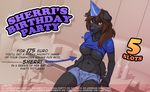  birthday breasts cake canine clothing cutoff female food hat invalid_background jeans mammal sherri_mayim solo wolfy-nail 