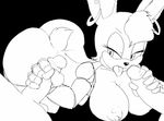  2015 anthro areola big_breasts breasts bunnie_rabbot erect_nipples erection female handjob lagomorph male mammal nipples nude penis rabbit sex thecon tongue tongue_out 