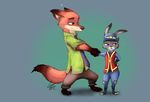  anthro canine character_from_animated_feature_film disney female fox judy_hopps lagomorph male mammal necktie nick_wilde rabbit zootopia 