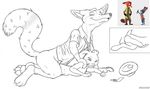  abdominal_bulge animal_genitalia anthro black_and_white bottomless canine canine_penis clothed clothing dracovar_valeford erection eyes_closed female fox half-dressed internal judy_hopps knot lagomorph line_art looking_pleasured male male/female mammal monochrome nick_wilde nude pencil_(artwork) penis questionable_consent rabbit signature tight_fit traditional_media_(artwork) zootopia 