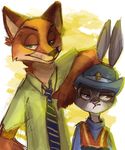  anthro canine character_from_animated_feature_film disney female fox judy_hopps lagomorph male mammal necktie nick_wilde rabbit zootopia 