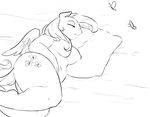 2015 anthro anthrofied arthropod black_and_white breasts butterfly chubby cutie_mark equine eyes_closed female fluttershy_(mlp) friendship_is_magic glo-in-the-dark hair insect long_hair lying mammal monochrome my_little_pony on_side pegasus sleeping solo thick_thighs wings 
