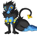  2015 anthro areola breasts female fur looking_at_viewer luxray masamaki nintendo nipples nude plain_background pok&eacute;mon pussy smile solo video_games white_background 