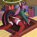  2015 anthro clothing equine female friendship_is_magic gift horn kevinsano legwear mammal my_little_pony pussy skirt solo stockings twilight_sparkle_(mlp) winged_unicorn wings 