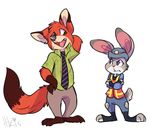  anthro canine character_from_animated_feature_film disney female fox hipakipa judy_hopps lagomorph male mammal necktie nick_wilde rabbit zootopia 