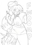  animal_crossing anthro areola big_breasts breasts canine dog erect_nipples female huge_breasts isabelle_(animal_crossing) mammal nintendo nipples snurbles solo video_games 