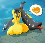  anthro anthrofied backboob breasts butt elfdrago female hi_res humanoid invalid_tag mawile nintendo nude piercing pok&eacute;mon pok&eacute;morph side_boob solo stretching tattoo video_games voluptuous wide_hips 