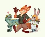  2015 canine clothing disney female fox fur judy_hopps lagomorph male mammal nick_wilde pants piti_yindee rabbit shirt zootopia 