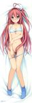  absurdres ao_no_kanata_no_four_rhythm blue_bra blue_eyes blue_panties bra bra_lift breasts cleavage dakimakura full_body hair_censor highres huge_filesize kurashina_asuka large_breasts long_hair one_side_up panties panty_pull pink_hair socks solo suzumori underboob underwear underwear_only very_long_hair 