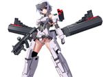  assault_rifle frame_arms_girl gun hat heckler_&amp;_koch hk416 looking_at_viewer m320 mecha_musume purple_hair pussy_peek red_eyes rifle sasayuki short_hair solo weapon 