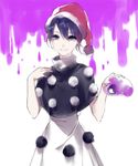  black_dress blob doremy_sweet dream_soul dress hat hug_(yourhug) looking_at_viewer nightcap purple_eyes purple_hair smile solo touhou white_dress 