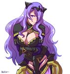  :q akairiot bad_id bad_tumblr_id black_armor breast_hold breasts camilla_(fire_emblem_if) capelet cleavage fire_emblem fire_emblem_if gauntlets hair_over_one_eye large_breasts licking_lips long_hair looking_at_viewer purple_eyes purple_hair solo tiara tongue tongue_out 
