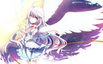  blue_eyes borrowed_character detached_sleeves highres hika_(cross-angel) kuuki_shoujo long_hair solo the_personification_of_atmosphere white_hair wings 
