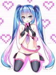  :q artist_name black_footwear black_legwear blue_eyes blue_hair boots commentary demon_tail full_body gendo0032 gloves hatsune_miku heart long_hair looking_at_viewer lowleg lowleg_panties panties solo striped striped_panties sweet_devil_(vocaloid) tail thigh_boots thighhighs tongue tongue_out twintails underwear very_long_hair vocaloid white_background 