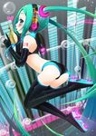  aqua_hair boots hatsune_miku headphones heart kuromaru9 legs long_hair project_diva project_diva_(series) solo space_channel_39_(module) thigh_boots thighhighs twintails very_long_hair vocaloid 