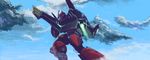  flying gurren-lagann helmet machinery mecha no_humans tengen_toppa_gurren_lagann weapon yu_(ttt0819) 