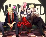  3boys cigarette contemporary couch dress elbow_gloves father_and_daughter father_and_son gangster glasses gloves grin haruno_sakura mafia mother_and_daughter multiple_boys multiple_girls naruto naruto_(series) oba-min red-framed_eyewear sitting smile smoking sunglasses thighhighs uchiha_sarada uchiha_sasuke uzumaki_boruto uzumaki_naruto watch 